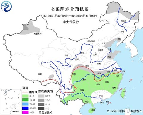 全国降水量预报图 全国降水量预报图