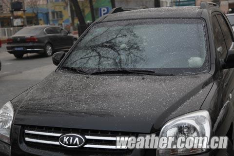 30日上午8时,北京城区出现飘雪(摄影:黄德利) 30日上午8时,北京城区出现飘雪(摄影:黄德利)